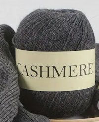 a ball of cashmere yarn with a label on it